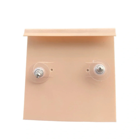 Kenneth Jay Lane Crystal Heart Silver Earrings - Picture 2 of 4